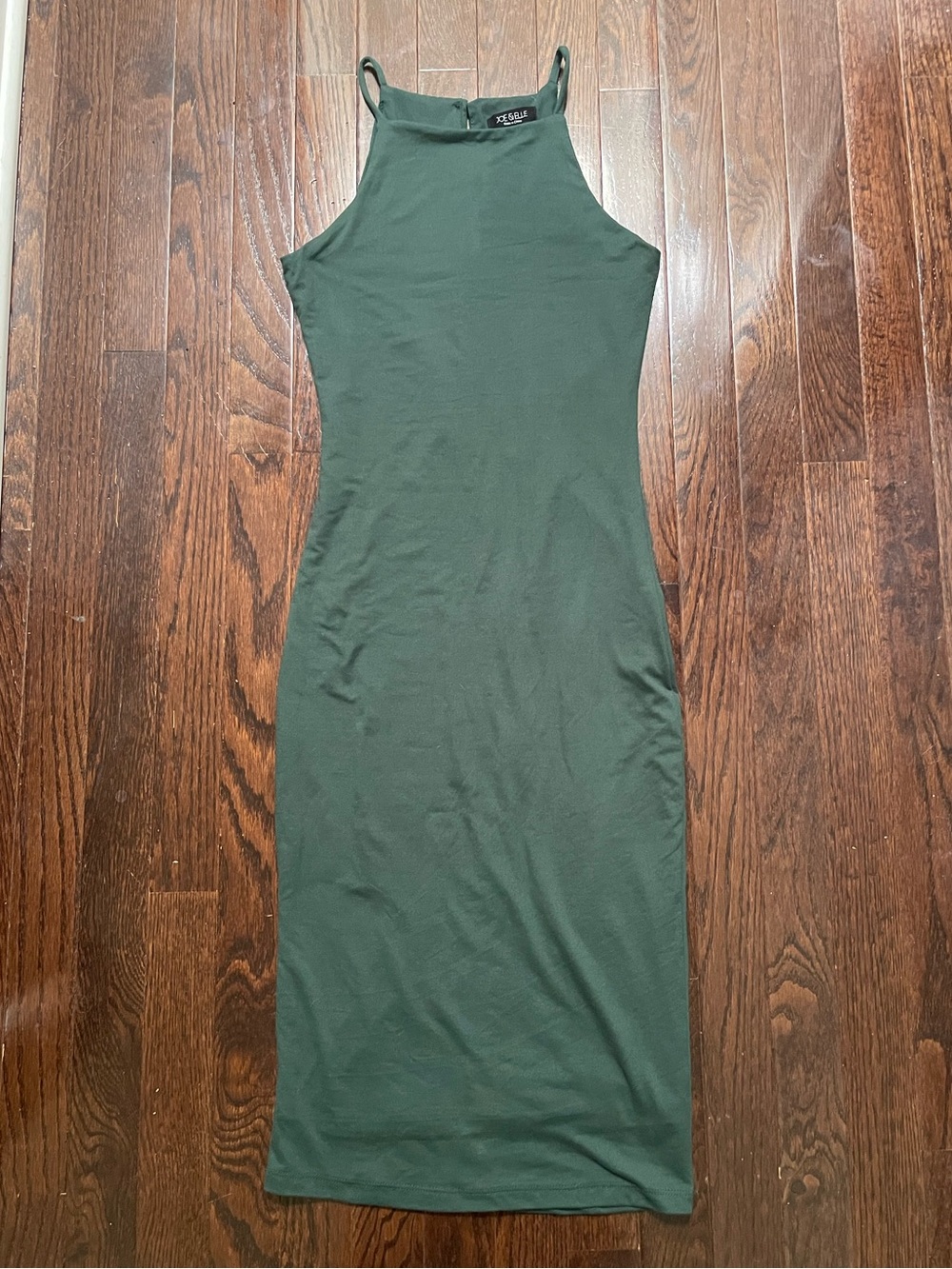 Green High-Neck Bodycon Midi Dress
